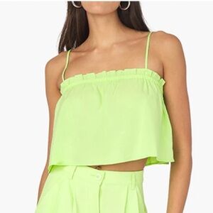 WeWoreWhat Ruffle Cami Top in Sharp Green | Small 🔥CLEAR THE CLOSET